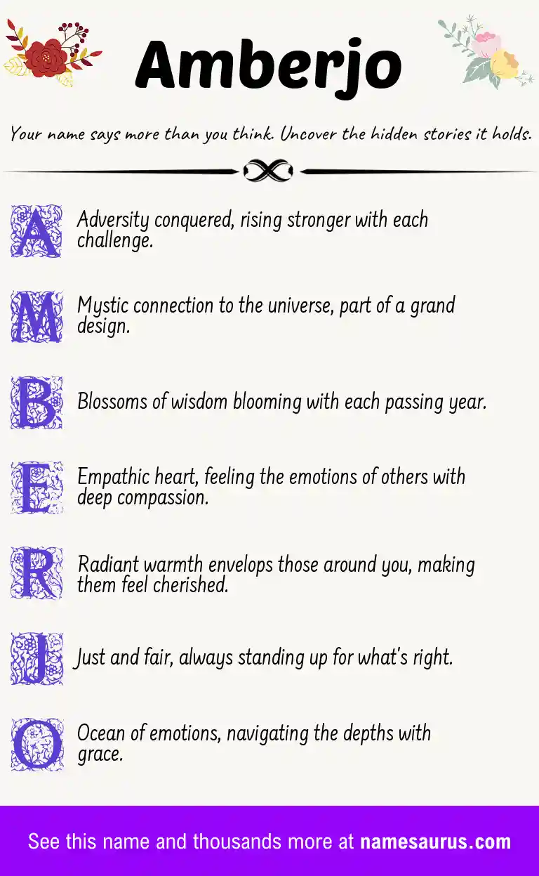 Acrostic poem about Amberjo.
