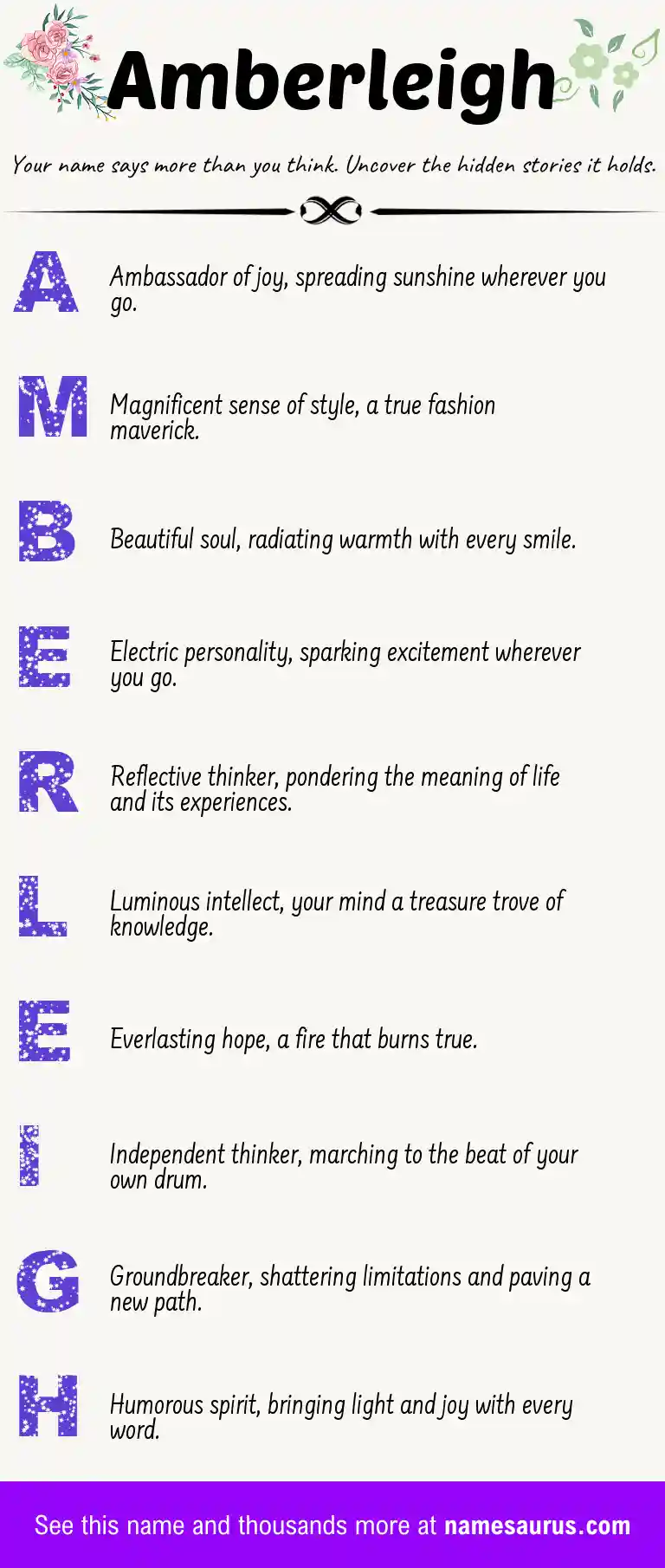 Acrostic poem about Amberleigh.