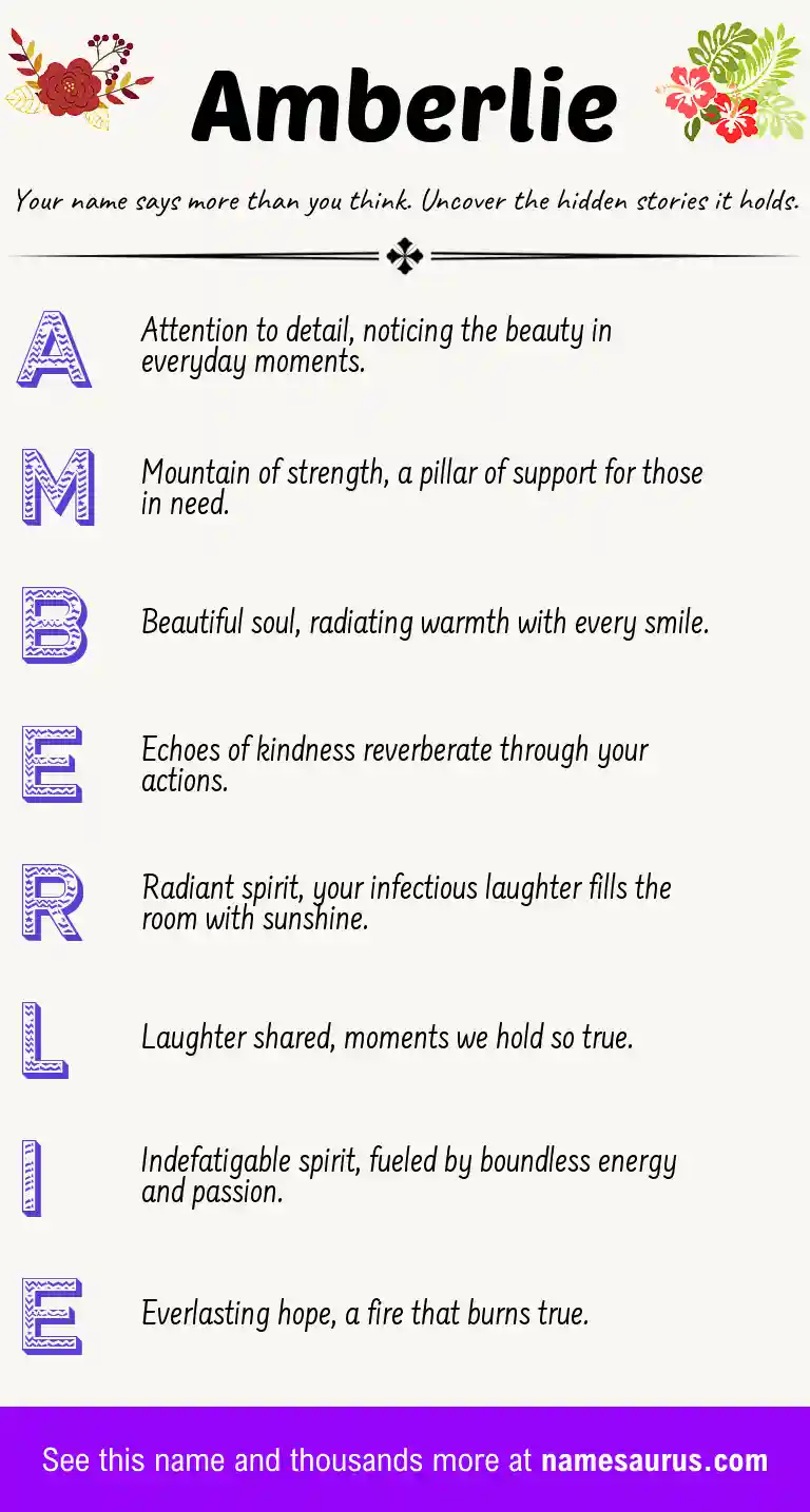 Acrostic poem about Amberlie.