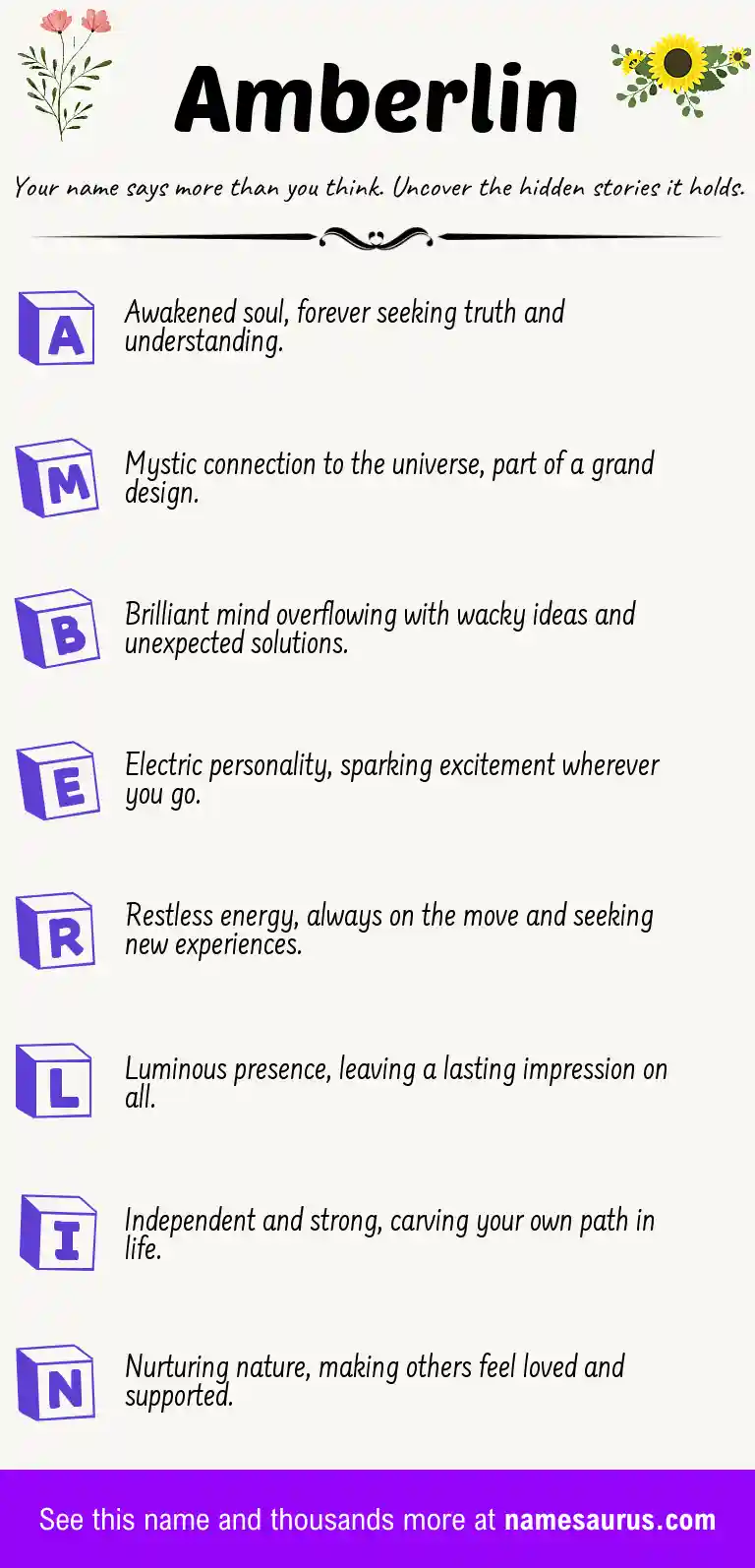 Acrostic poem about Amberlin.