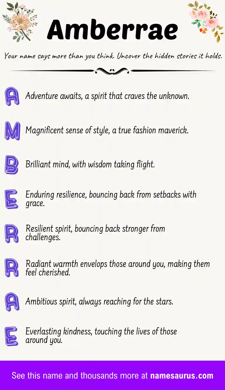 Acrostic poem about Amberrae.