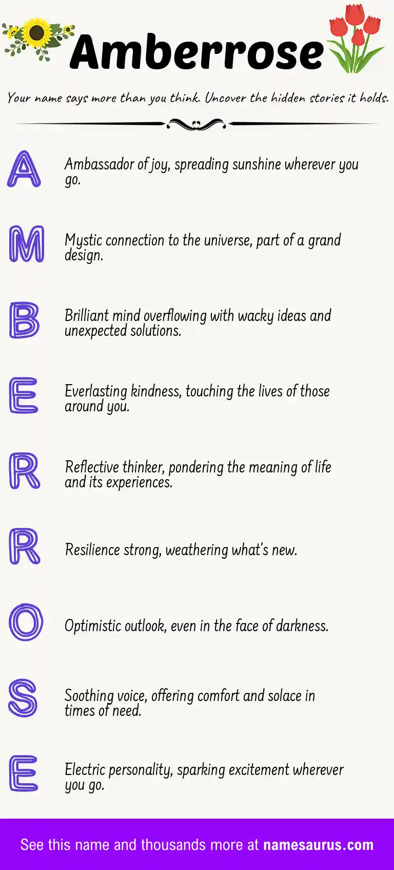 Acrostic poem about Amberrose.