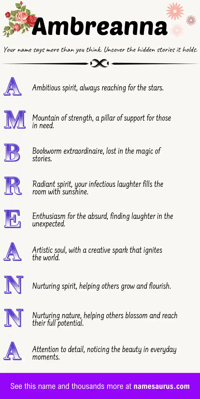 Acrostic poem about Ambreanna.