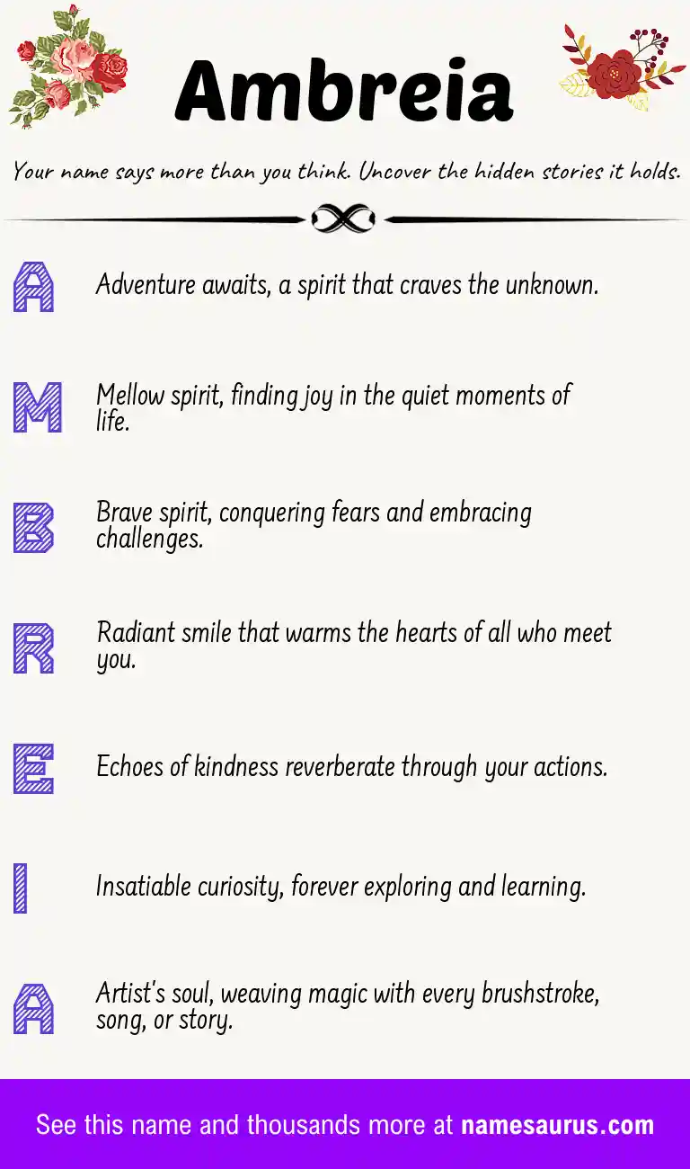 Acrostic poem about Ambreia.