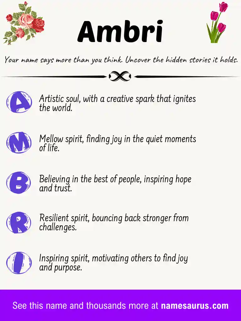 Acrostic poem about Ambri.