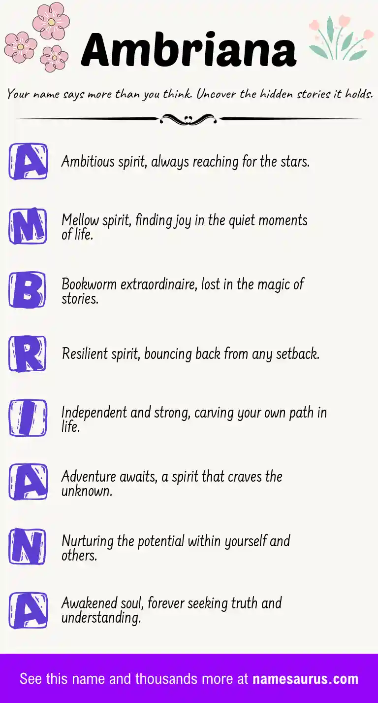 Acrostic poem about Ambriana.