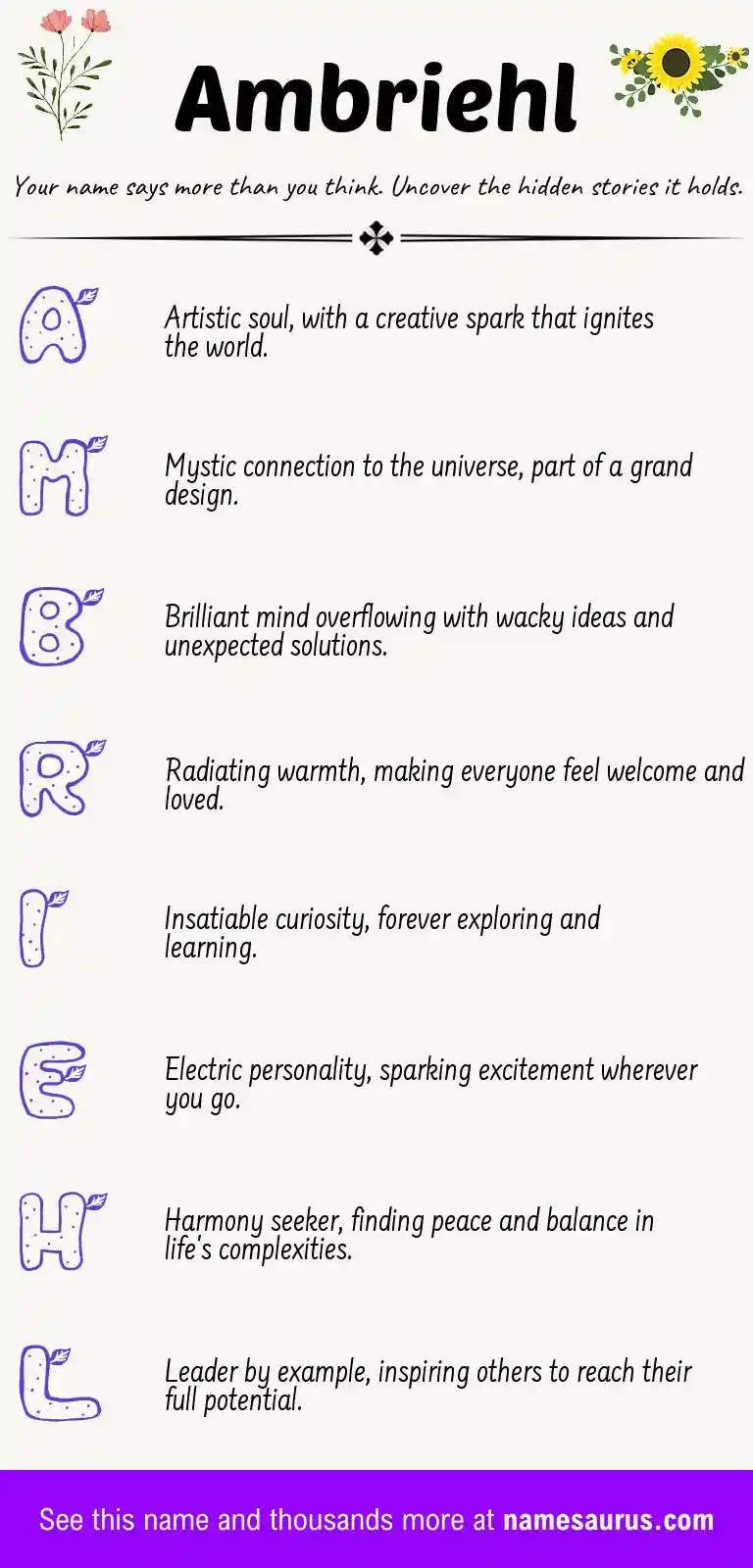 Acrostic poem about Ambriehl.