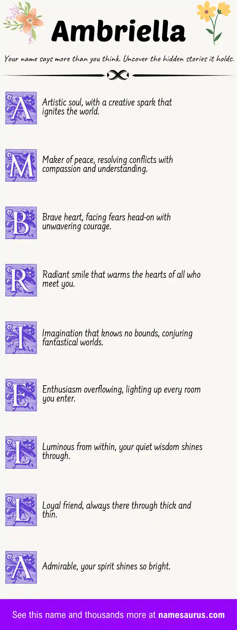 Acrostic poem about Ambriella.
