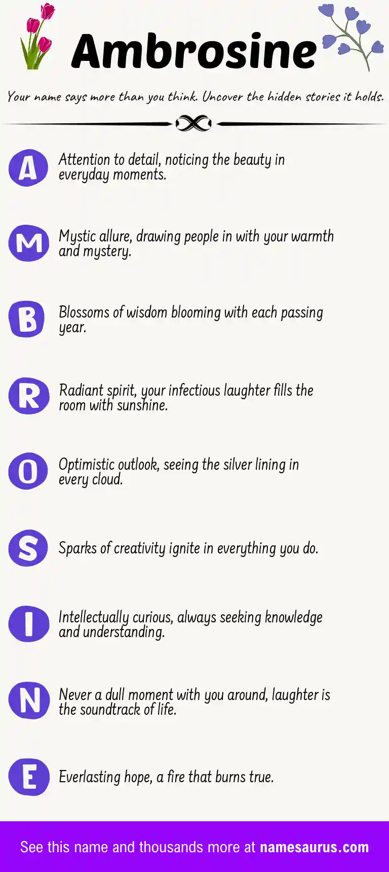 Acrostic poem about Ambrosine.