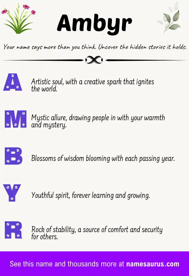 Acrostic poem about Ambyr.