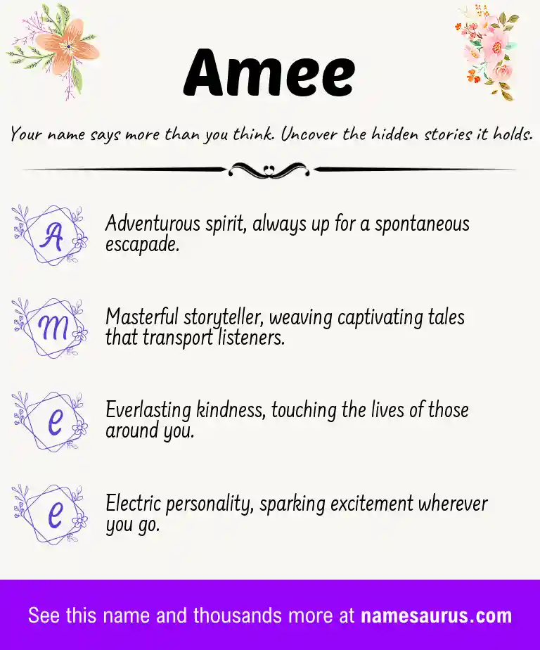Acrostic poem about Amee.