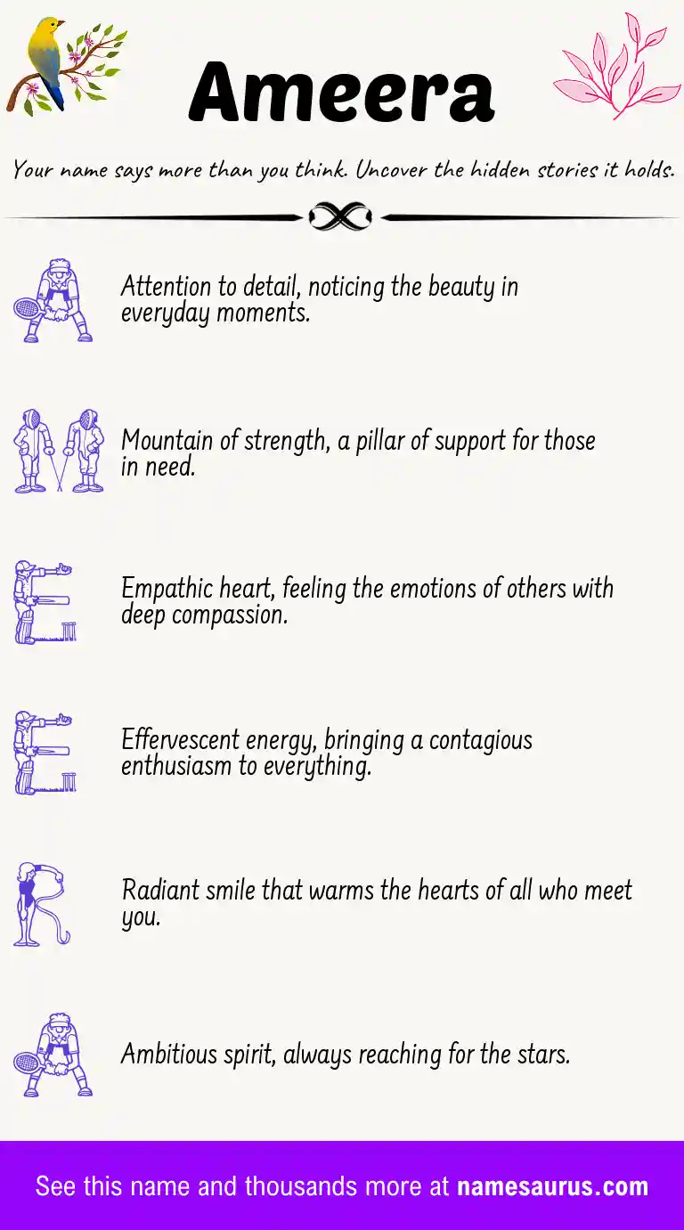 Acrostic poem about Ameera.