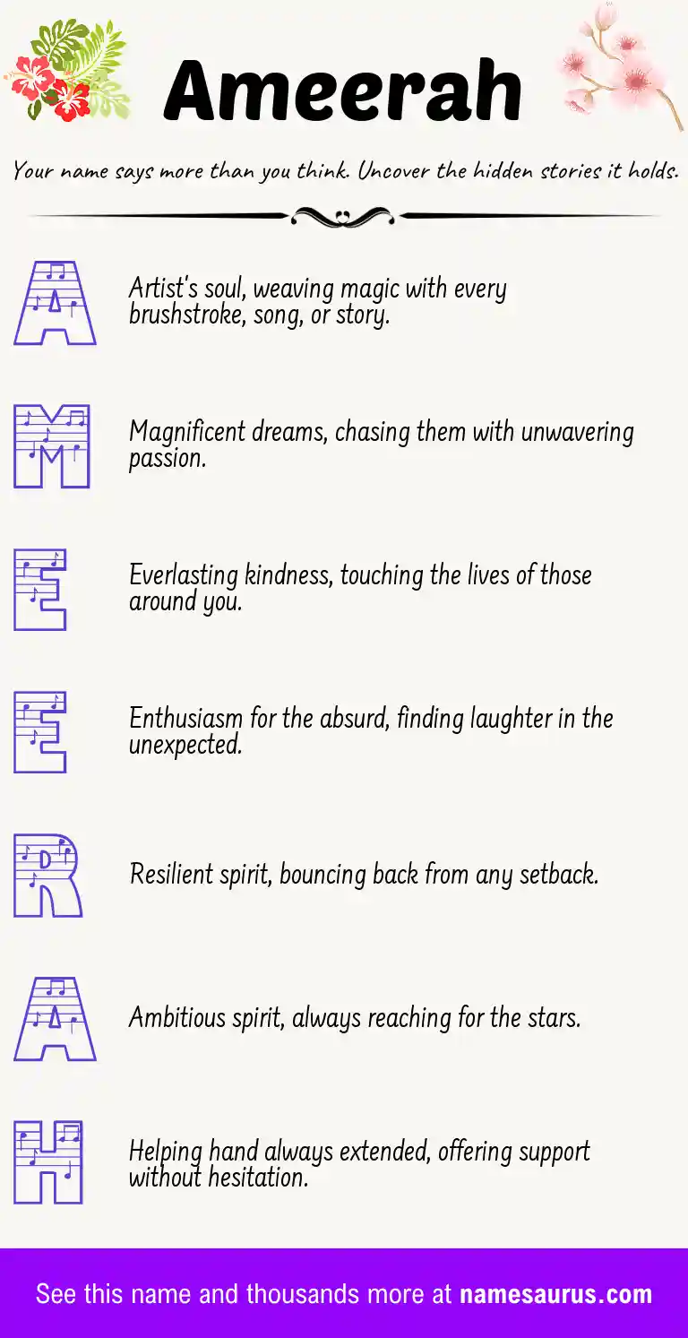 Acrostic poem about Ameerah.