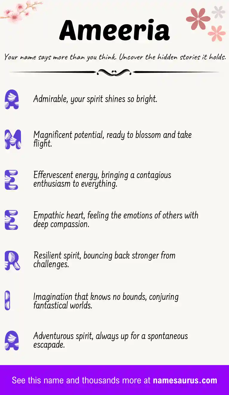 Acrostic poem about Ameeria.