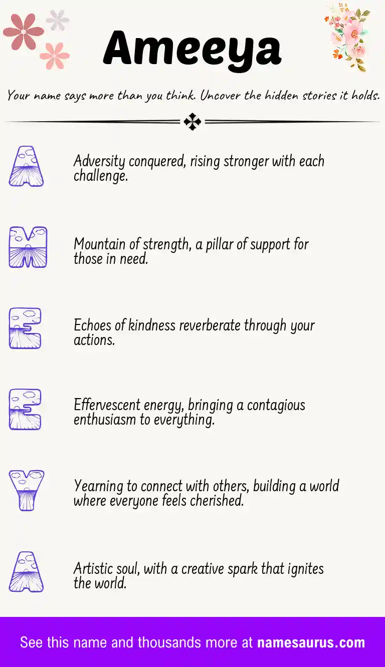Acrostic poem about Ameeya.