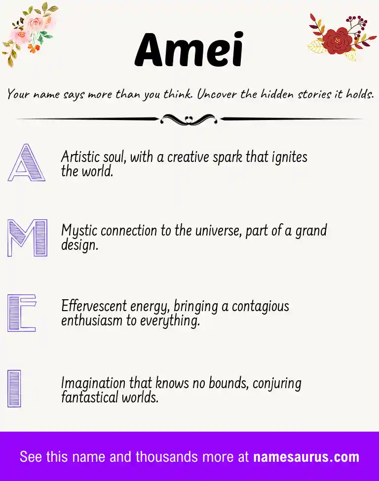 Acrostic poem about Amei.