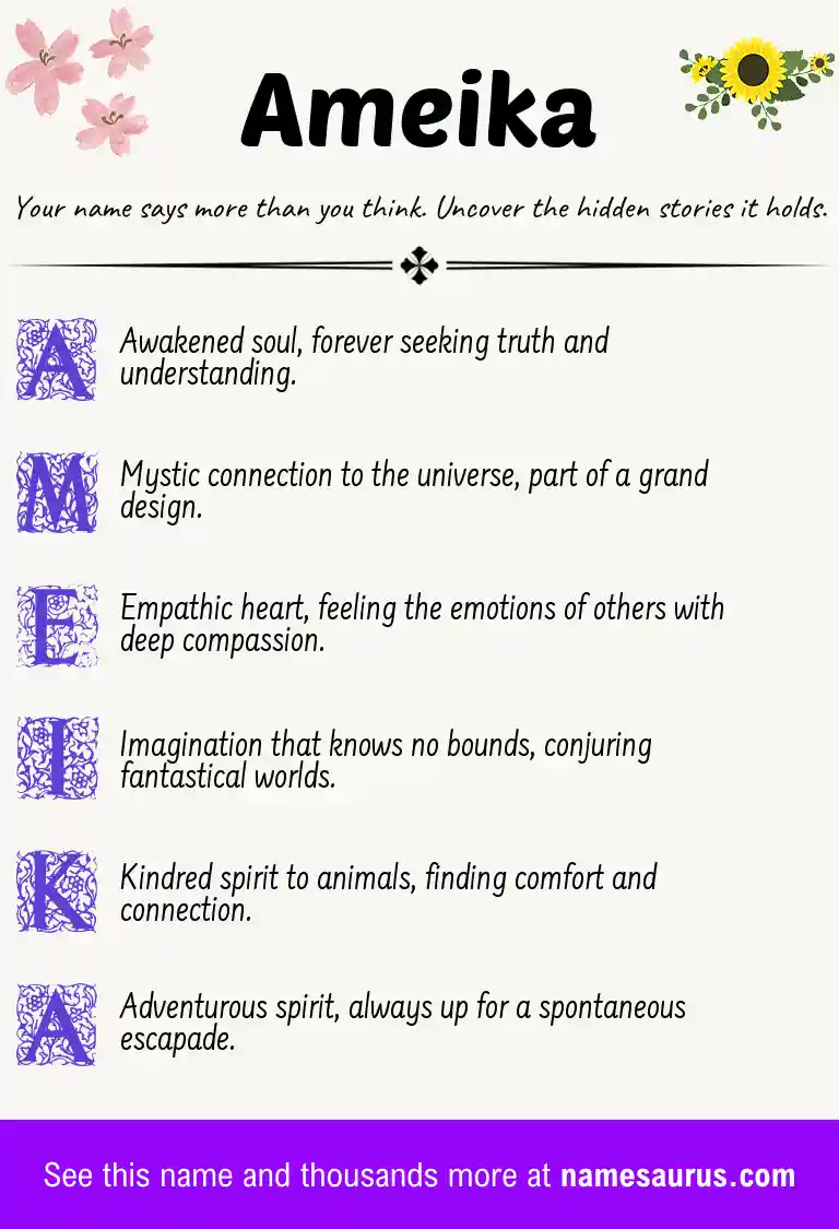 Acrostic poem about Ameika.