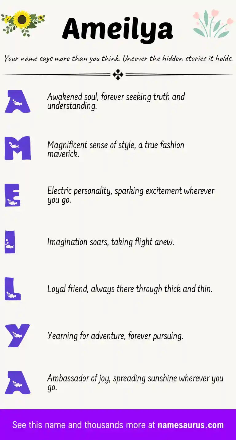 Acrostic poem about Ameilya.