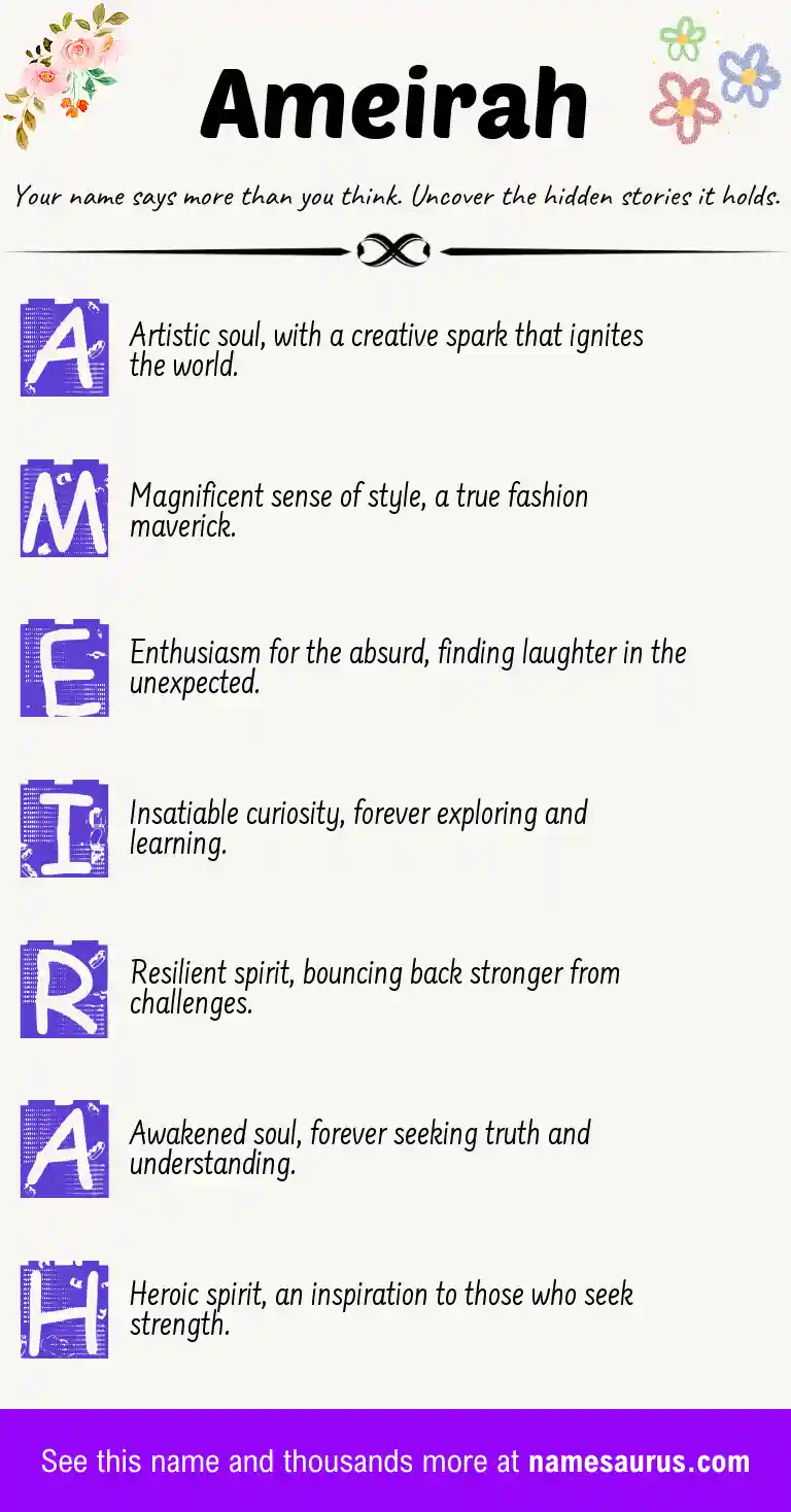 Acrostic poem about Ameirah.