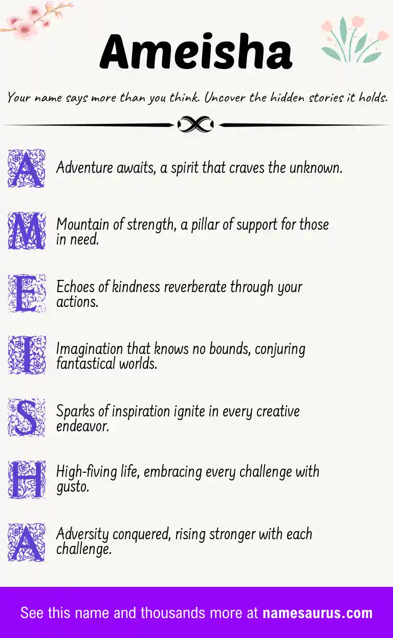 Acrostic poem about Ameisha.