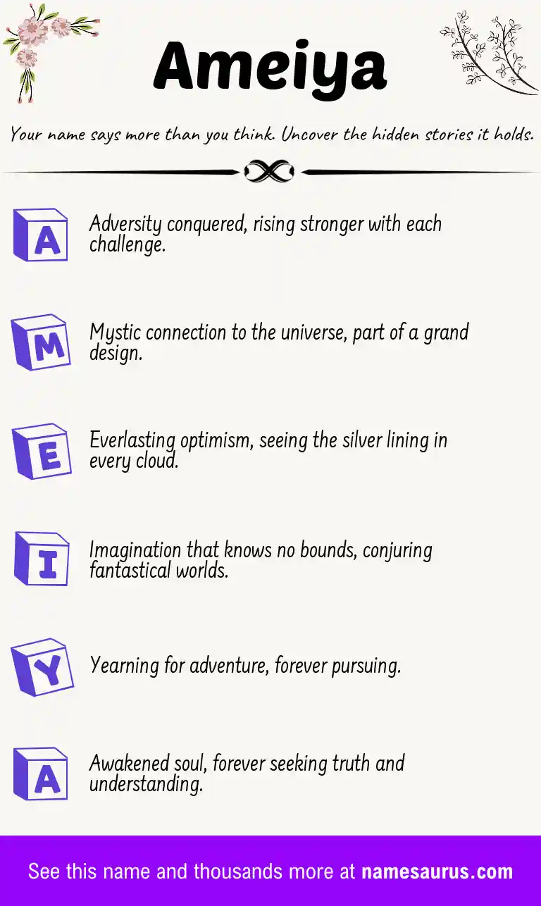 Acrostic poem about Ameiya.