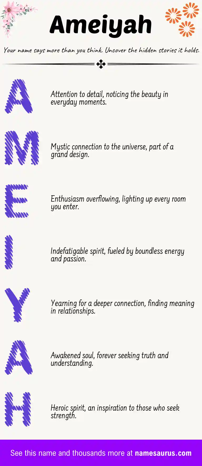 Acrostic poem about Ameiyah.