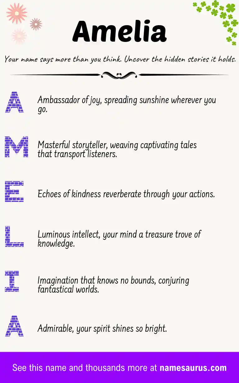 Acrostic poem about Amelia.