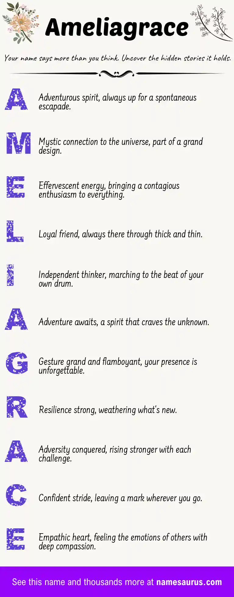 Acrostic poem about Ameliagrace.