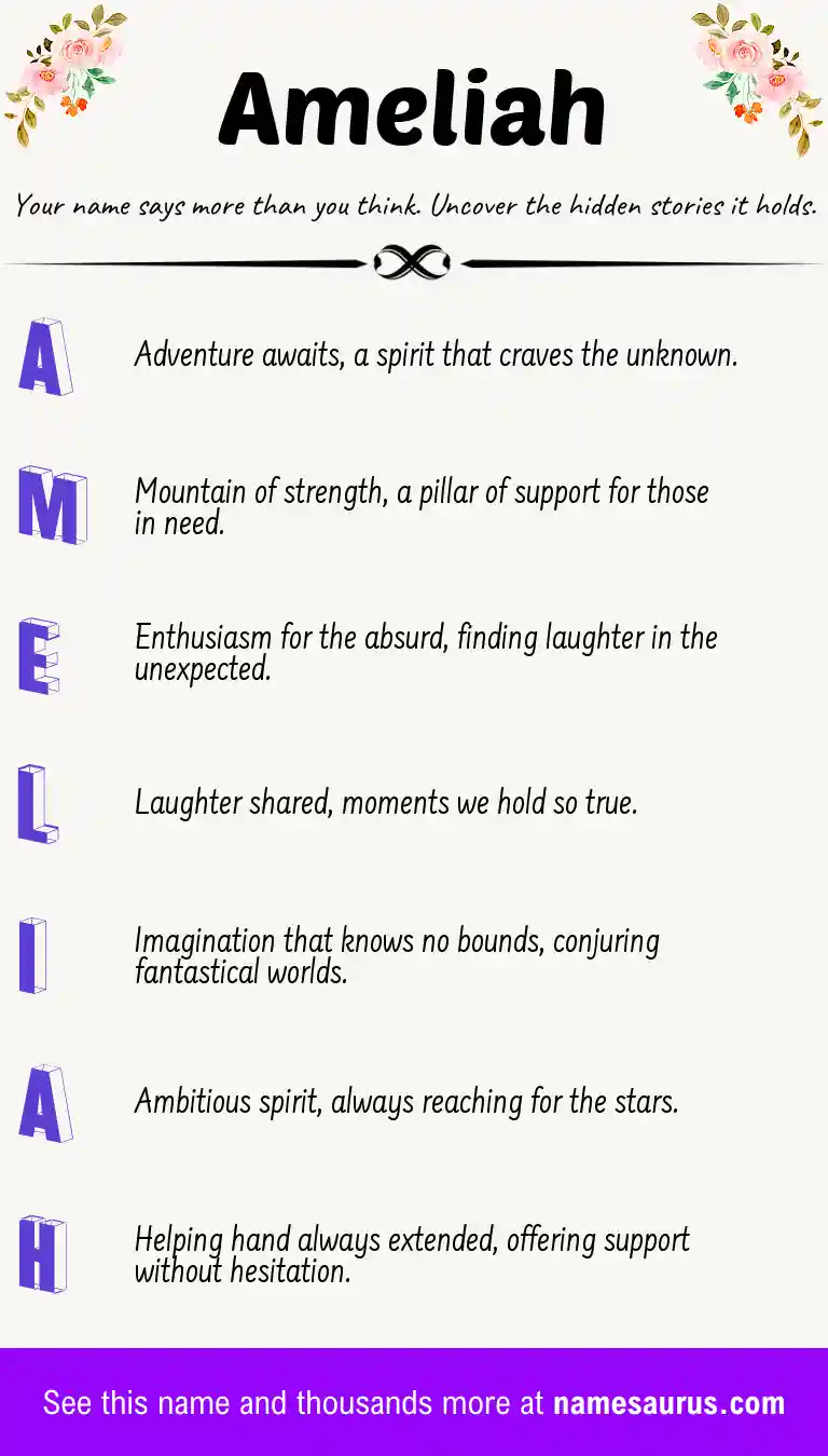 Acrostic poem about Ameliah.