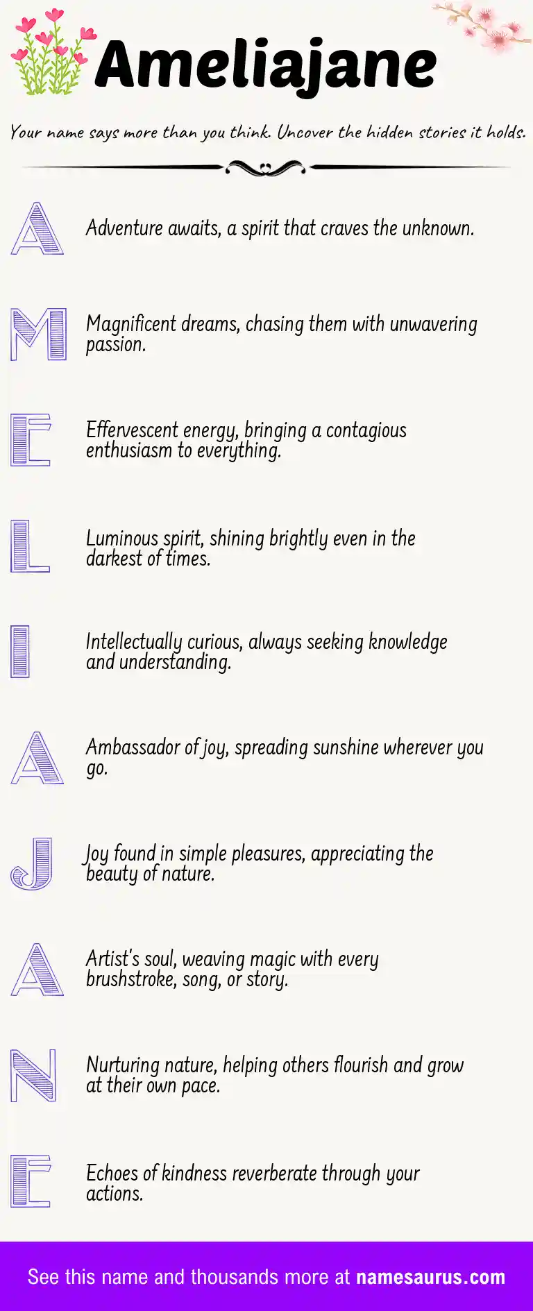 Acrostic poem about Ameliajane.