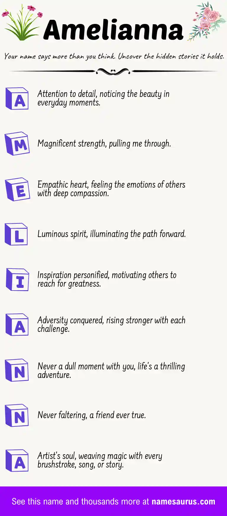 Acrostic poem about Amelianna.