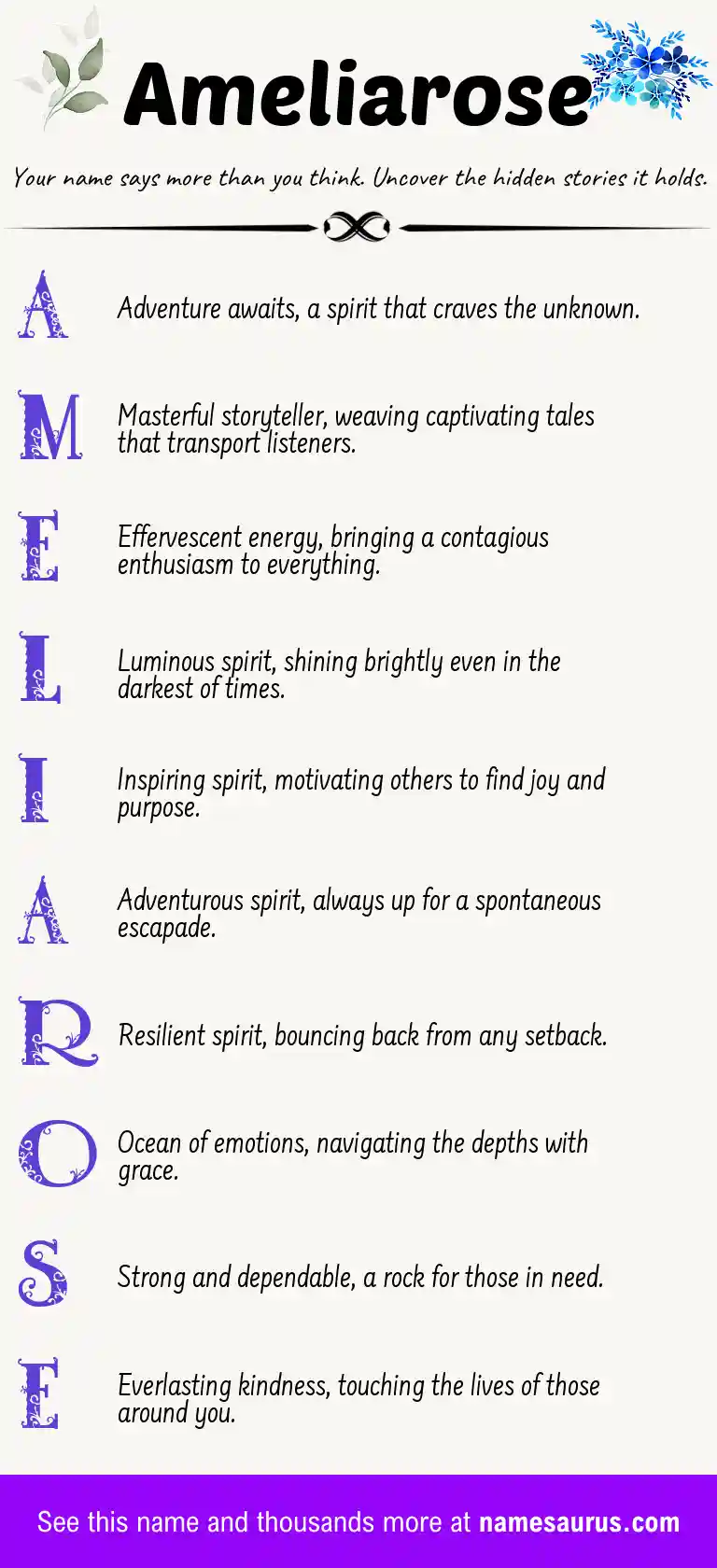 Acrostic poem about Ameliarose.