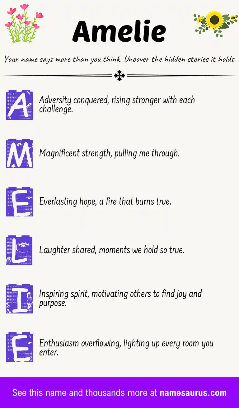 Acrostic poem about Amelie.