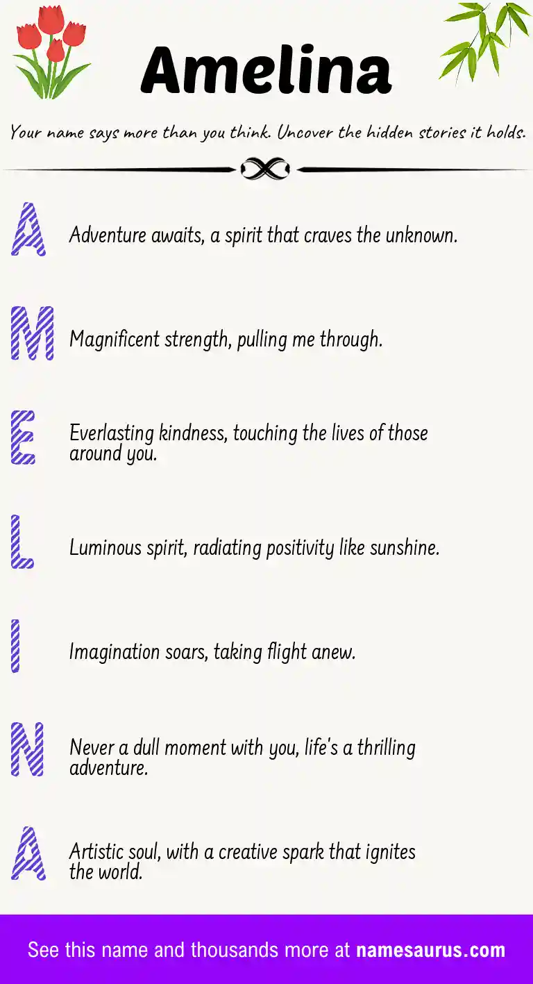 Acrostic poem about Amelina.