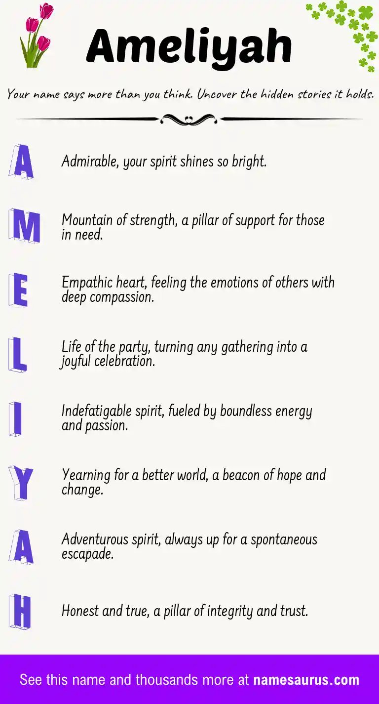 Acrostic poem about Ameliyah.