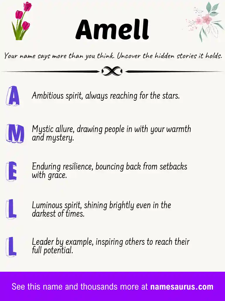 Acrostic poem about Amell.