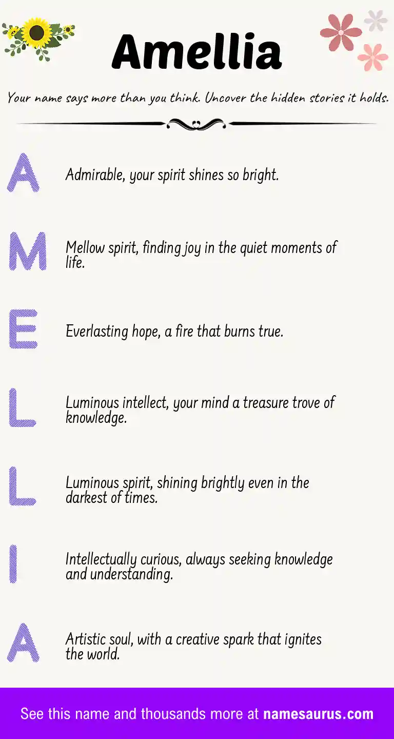 Acrostic poem about Amellia.