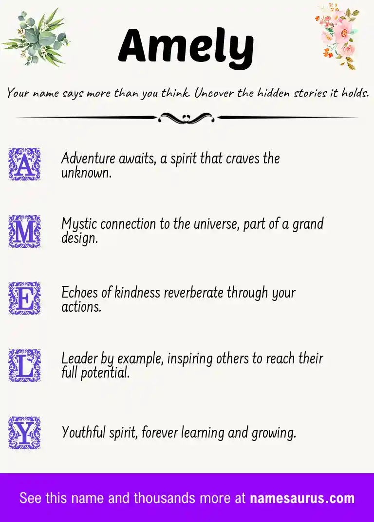 Acrostic poem about Amely.
