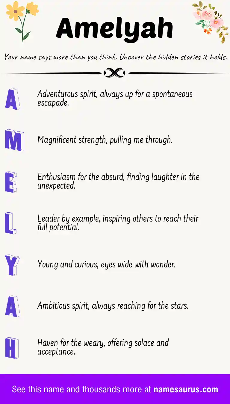 Acrostic poem about Amelyah.
