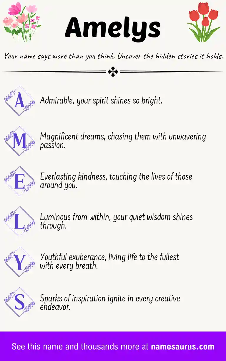 Acrostic poem about Amelys.