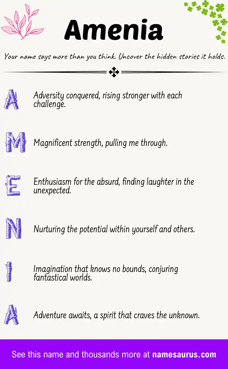 Acrostic poem about Amenia.