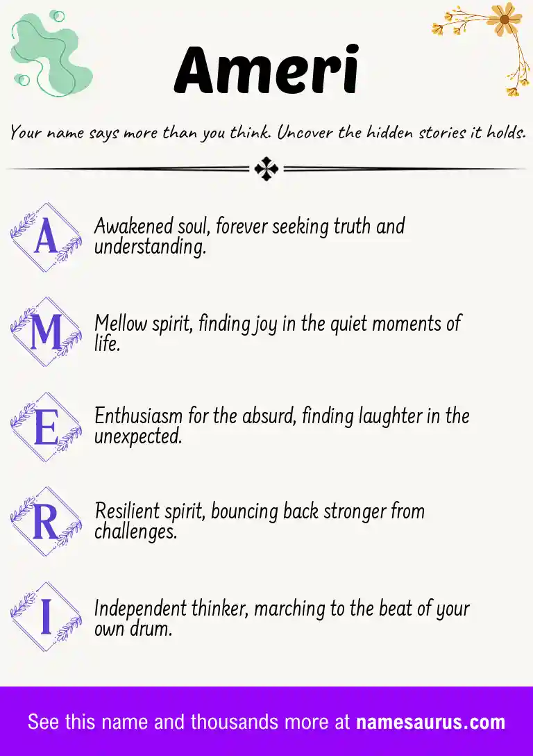 Acrostic poem about Ameri.
