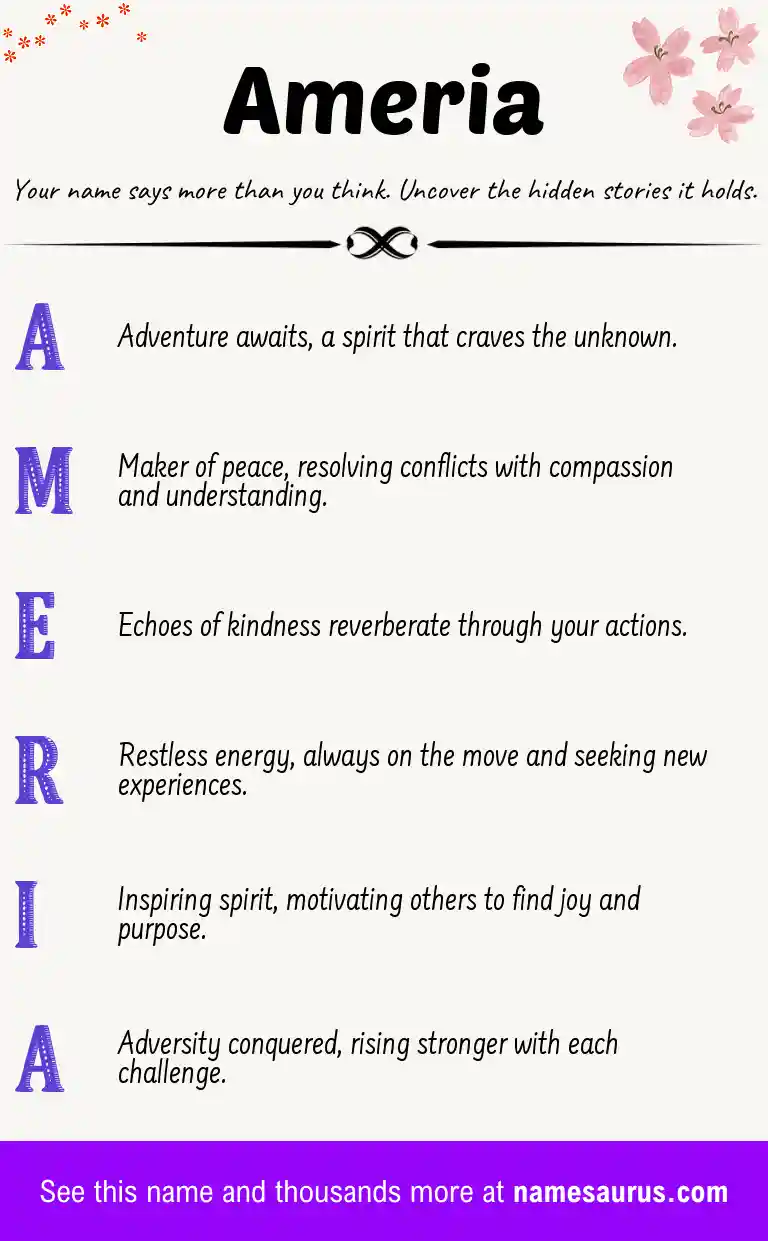 Acrostic poem about Ameria.