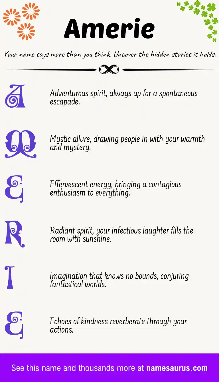 Acrostic poem about Amerie.