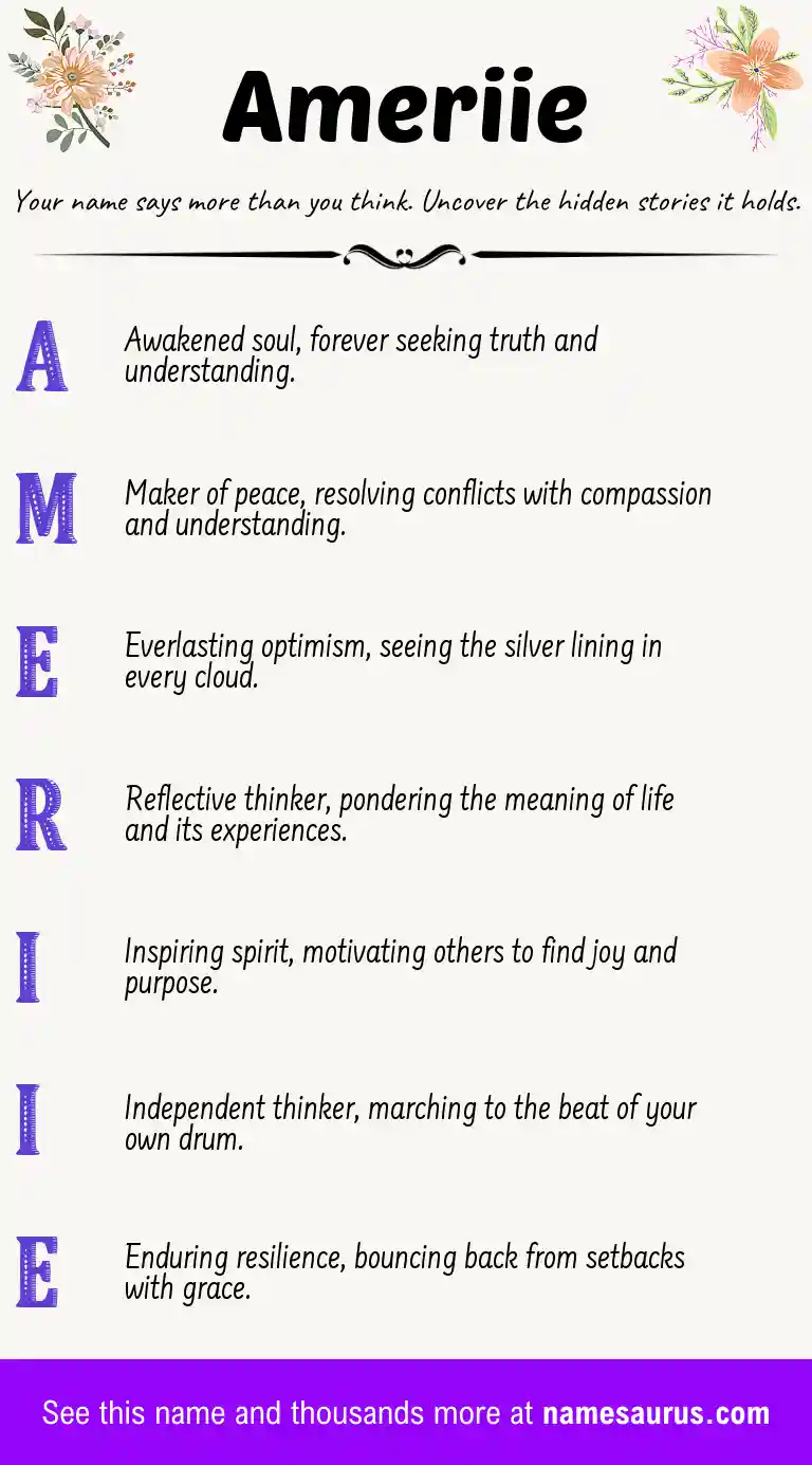 Acrostic poem about Ameriie.