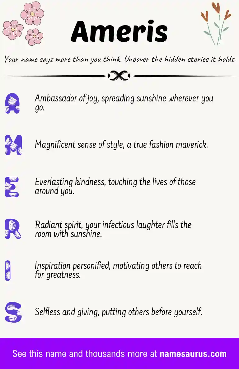 Acrostic poem about Ameris.
