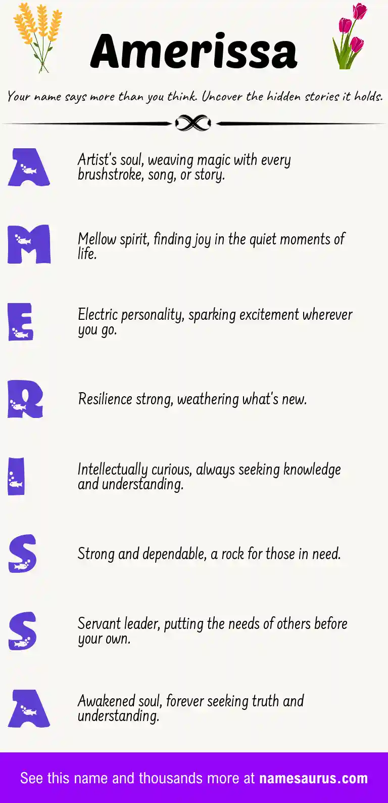 Acrostic poem about Amerissa.
