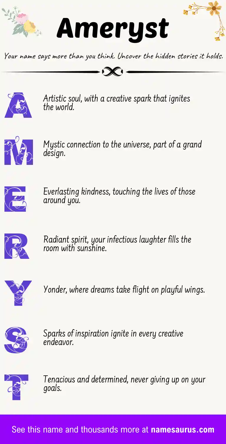Acrostic poem about Ameryst.