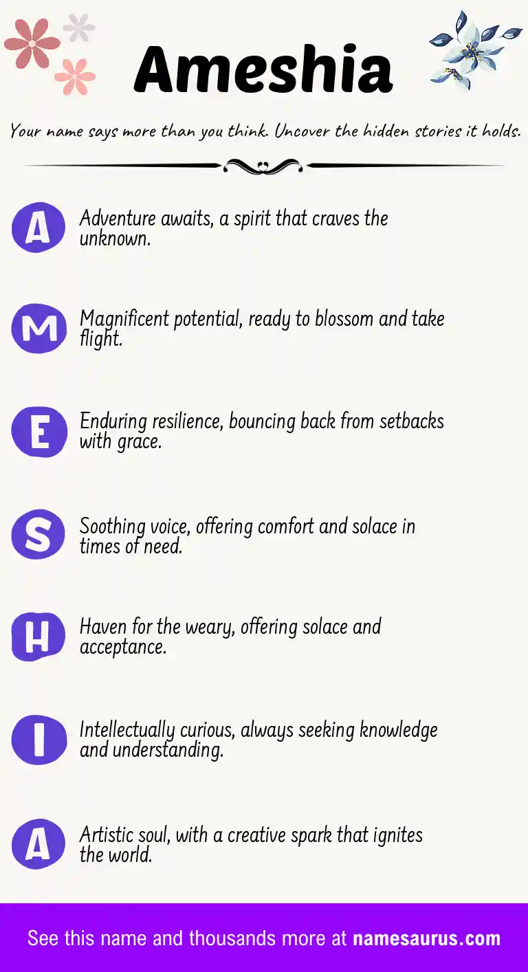Acrostic poem about Ameshia.