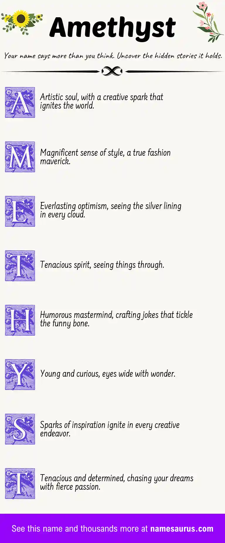 Acrostic poem about Amethyst.